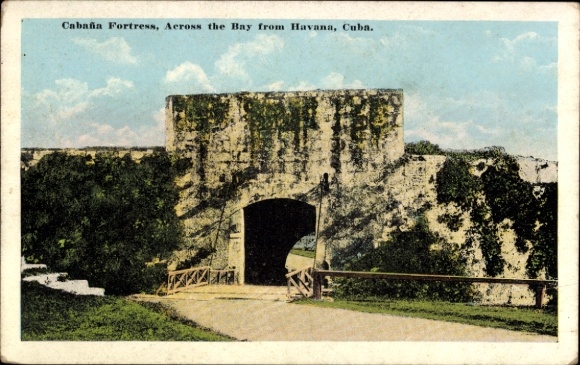 Postcard Havana Habana Cuba, Cabaña Fortress, Entrance, Bridge, Bay of Cuba