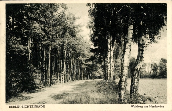 Postcard Berlin Tempelhof Lichtenrade, Waldweg, Hertha-See