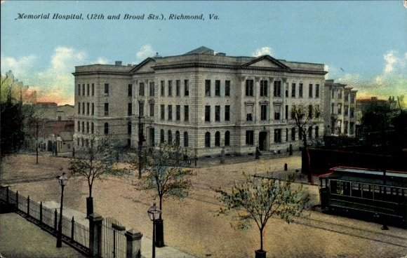 Postcard Richmond Virginia USA, Memorial Hospital