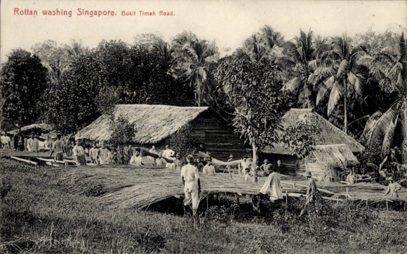 Postcard Singapore Singapore, general view, residential buildings in the village