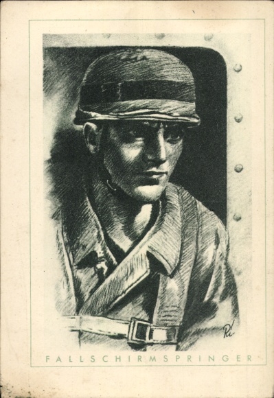 Artist Postcard Richter, The German Soldier, Parachutist before Jumping