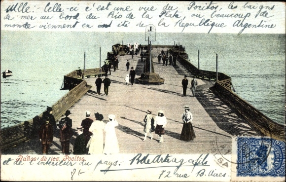 Postcard Pocitos Montevideo Uruguay, view of the pier