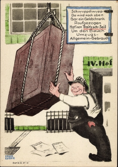 Artist PC Lüdke, E., Berlin Tempelhof, rope and cable works F. Troitzsch, safe, move