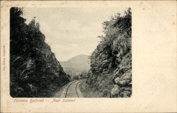 Postcard Panama, railway tracks