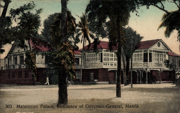 Postcard Manila Philippines, Malacanan Palace, Residence of Governor-General
