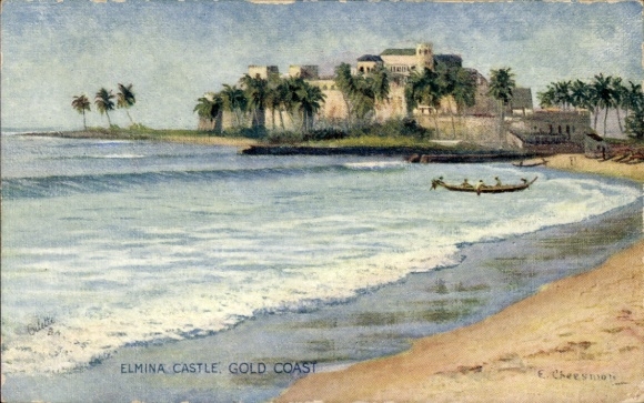 Artist Postcard Cheesman, E., Elmina Ghana, Gold Coast, Elmina Castle
