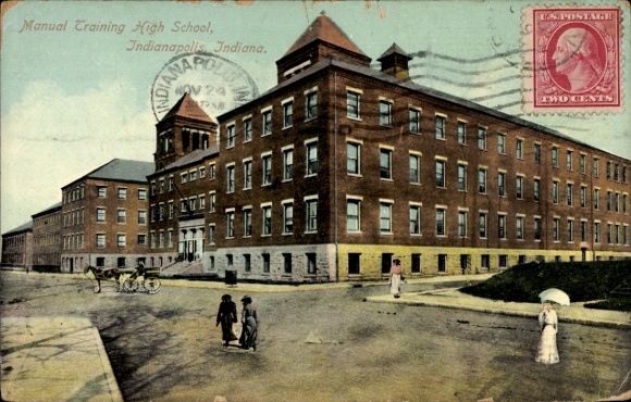 Postcard Indianapolis Indiana USA, Manual Training High School