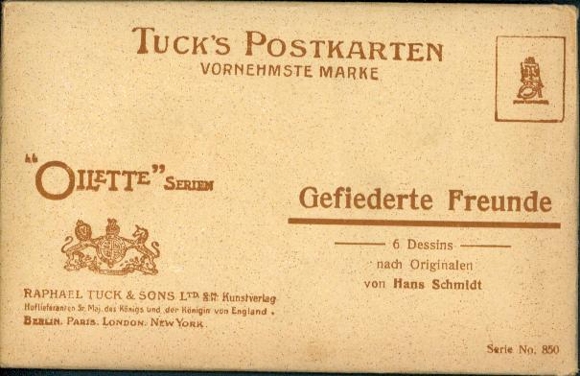 6 artists' PCs in an envelope from Hans Schmidt, Feathered Friends