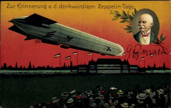 Memorable Zeppelin Days, airship, Count Zeppelin, signature, thanks to the disabled
