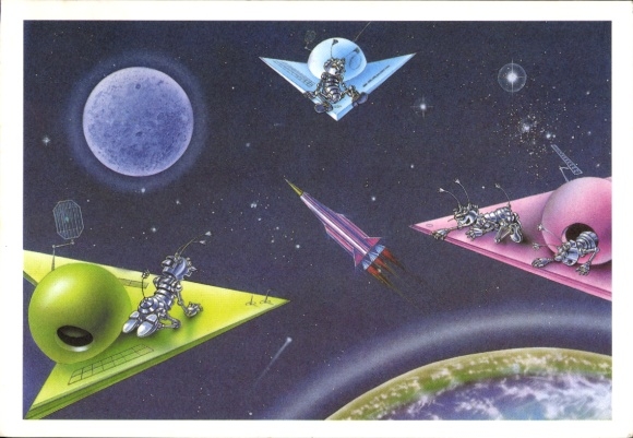 Artist Ak: Aliens in space, planets, rocket