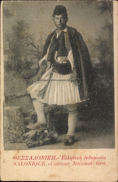 Postcard Salonique Saloniki Thessaloniki Greece, man I traditional costume