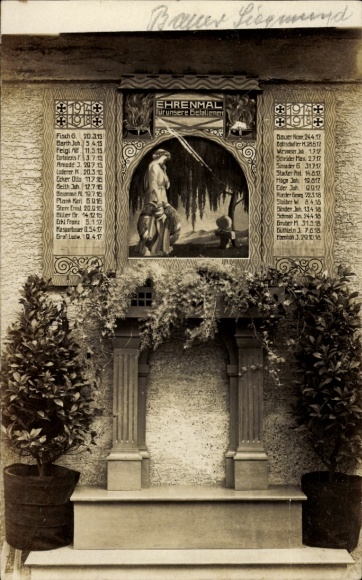 Photo: War Memorial, Memorial to the Fallen 1914-1918, Nameplates, G. Fisch, Siegmund Bauer