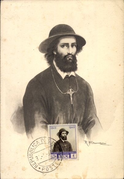 Maximum Postcard San Marino, Ugo Bassi, Catholic priest