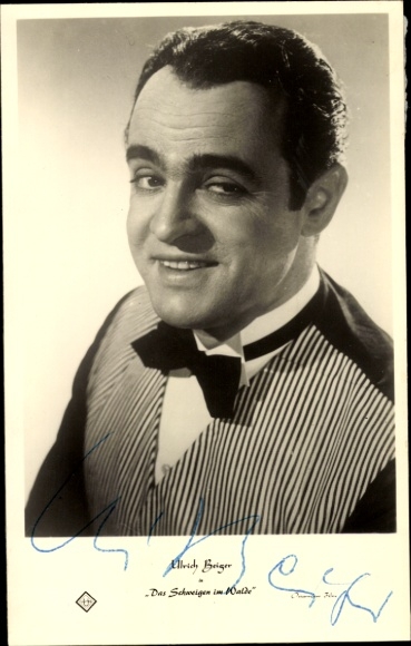 Actor Ulrich Beiger, portrait, autograph