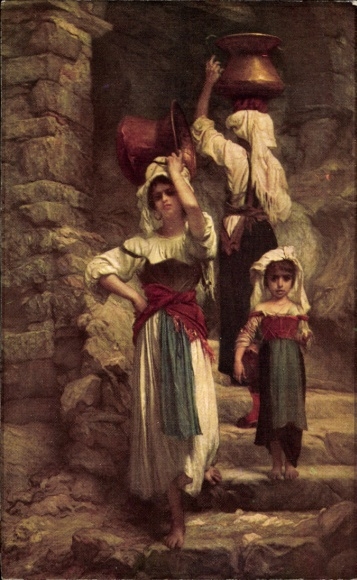 Artist Postcard Hebert, E., The Women of Cervara