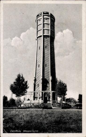 Genthin on the Elbe-Havel Canal, water tower