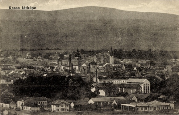 Postcard Košice Kassa Kaschau Slovakia, overall view