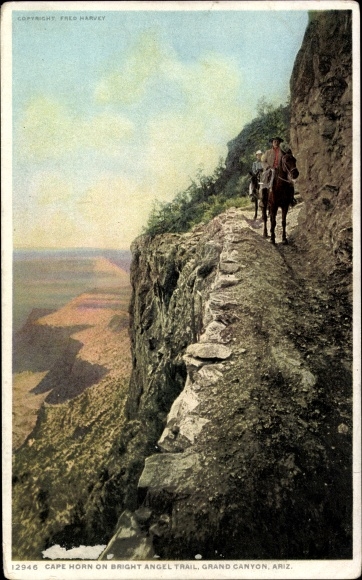Postcard Grand Canyon Arizona United States, Cape Horn on Bright Angel Trail