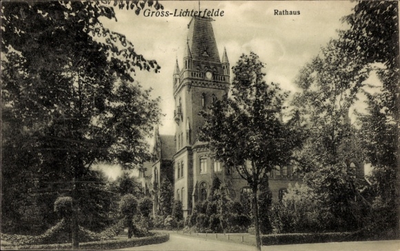 Postcard Berlin Steglitz Groß Lichterfelde, Town Hall