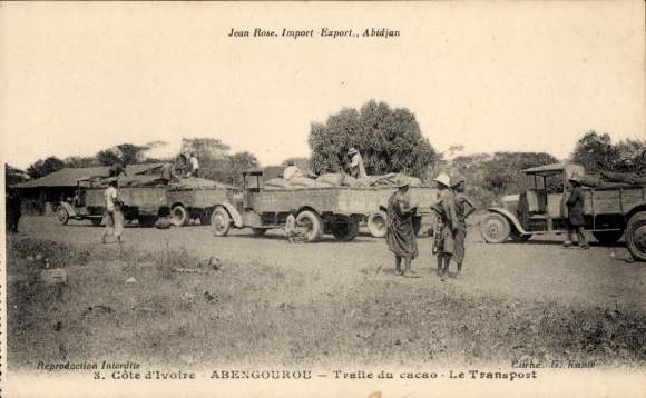 Postcard Abengourou Cote d'Ivoire Ivory Coast, Traite du cacao, Le Transport