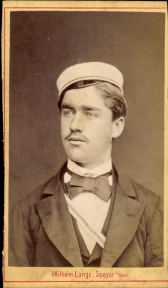 CdV Speyer am Rhein, Student, Portrait, Photographer Wilhelm Lange, Eisenbahnstraße 13