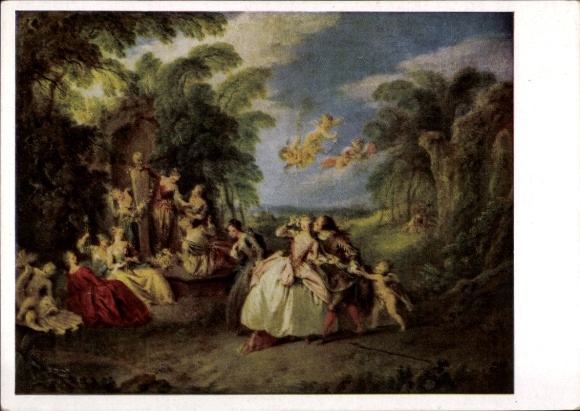 Artist Postcard Pater, Jean Baptiste Francois, Blind Man's Bluff, Bruckmann's Picture Card 126