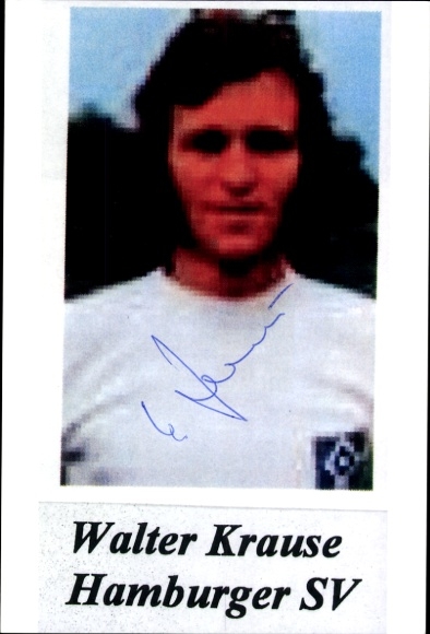 Autographed card of footballer Walter Krause, Hamburger SV, autograph