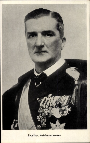 Postcard Admiral Miklos von Horthy, Regent of Hungary, Portrait, Order