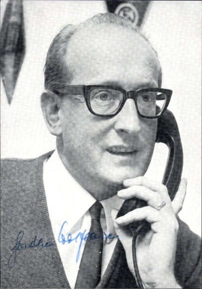 Postcard actor, portrait on the phone, autograph