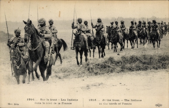Postcard Cavalerie indienne en reconnaissance dans le Nord