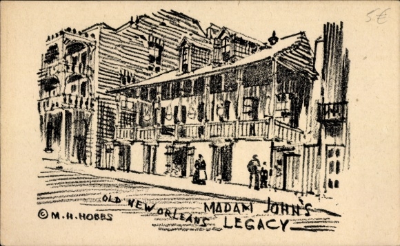 PC New Orleans Louisiana USA, drawing by Madame John's Legacy, historical architecture, 172...