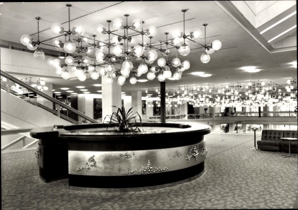 Postcard Berlin Mitte, Palace of the Republic, day bar in the foyer, 3rd floor