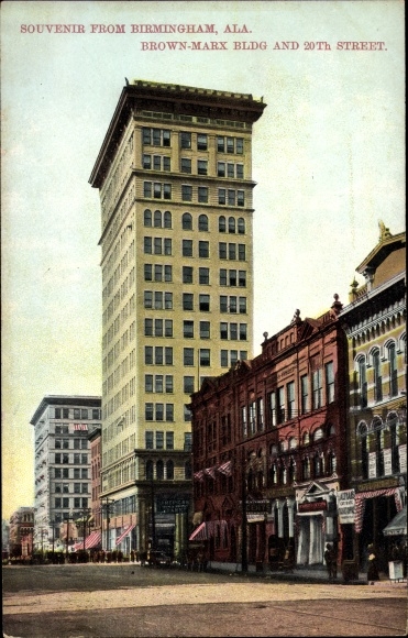 Postcard Birmingham Alabama USA, Brown Marx Building, 20th Street