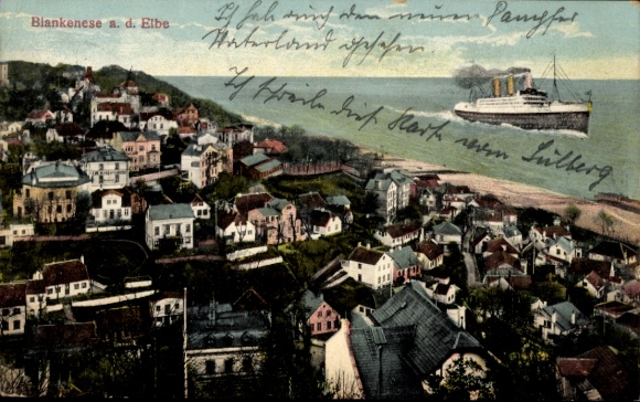 Hamburg Altona Blankenese, partial view, steamer