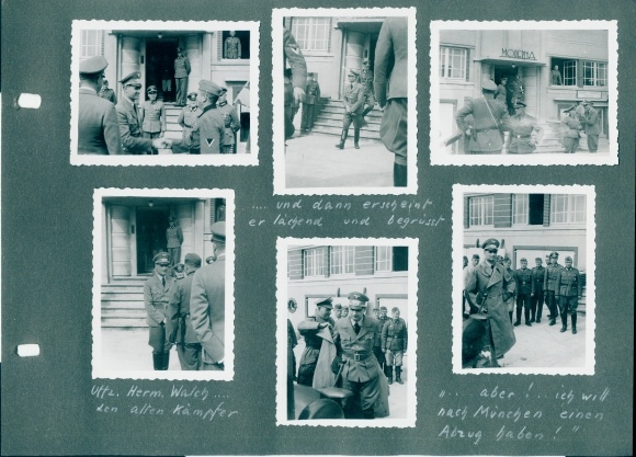 Photo Rudolf Hess welcomes old fighter Uffz. Herm. Walch, German Wehrmacht, snapshots