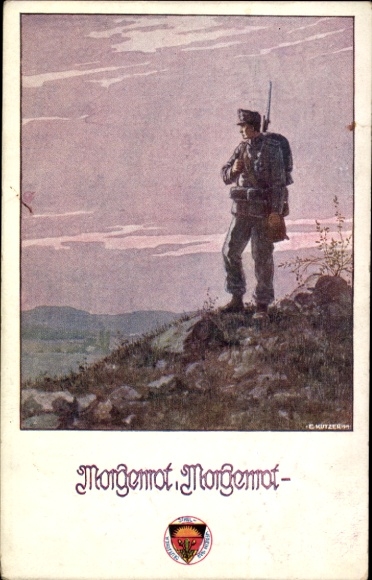 Artist Postcard Kutzer, Ernst, Morgenrot, Morgenrot, German School Association