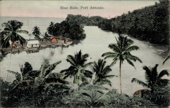 Postcard Port Antonio Jamaica, Blue Hole