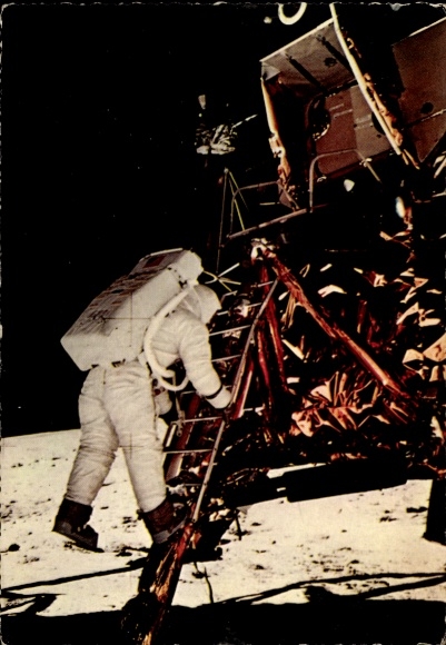 July 21, 1969, astronaut Buzz Aldrin walks on the moon, Neil Armstrong