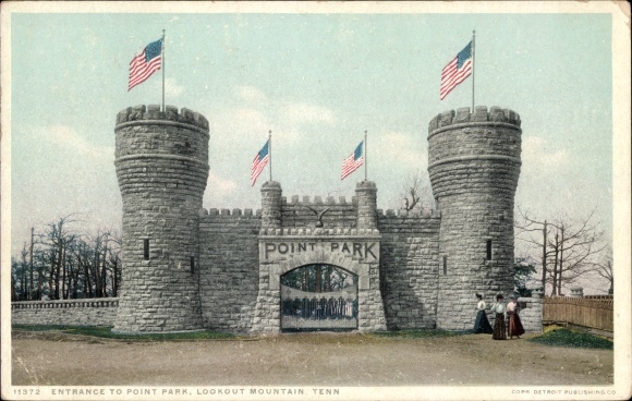 Postcard Lookout Mountain Tennessee USA, Entrance to Point Park