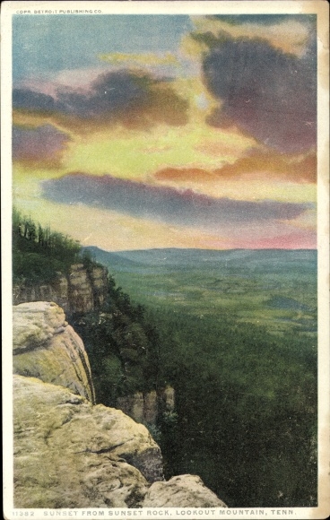 Postcard Lookout Mountain Tennessee USA, Sunset from Sunset Rock