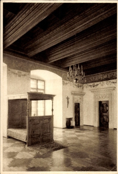 Postcard Bielany Kraków Krakow Poland, bedroom of Sigismund August, Wawel Castle, 16th century