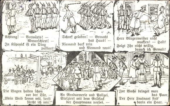 Postcard Berlin Köpenick, Captain of Köpenick