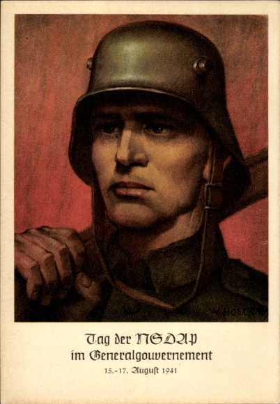 Nazi Party Day in the General Government 1941, Wehrmacht soldier in uniform