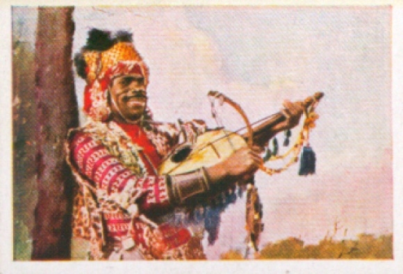 Sammelbild Die bunte Welt Album 1 Bild 88, Exotische Musikanten, Sudan