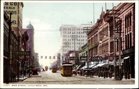 Postcard Little Rock Arkansas USA, Main Street