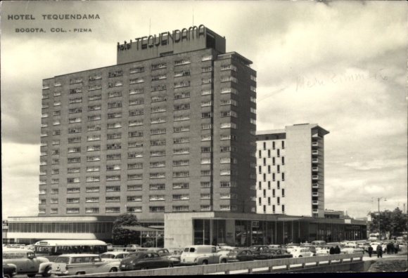Postcard Bogotá Colombia, Hotel Tequendama, high-rise, skyscraper, city view