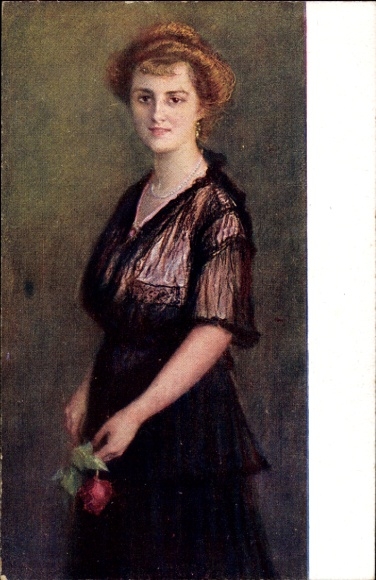 Artists Postcard Illésné, Edvi, Rose