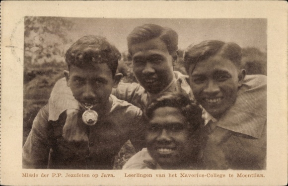 Indonesia, Jesuit mission on Java, students of the Xaverius College in Moentilan