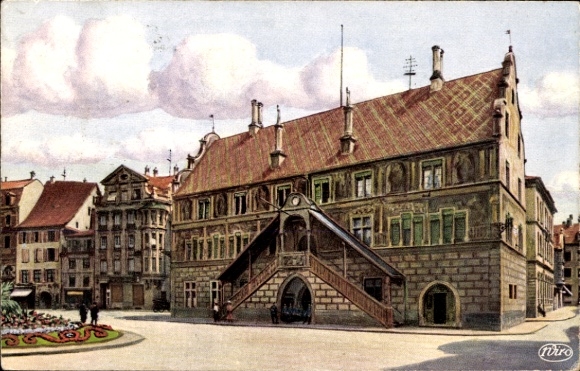 Postcard Mulhouse Mülhausen Alsace Haut Rhin, Town Hall
