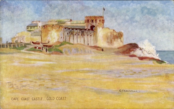 Artist Postcard Cheesman, E., Cape Coast Ghana, Cape Coast Castle